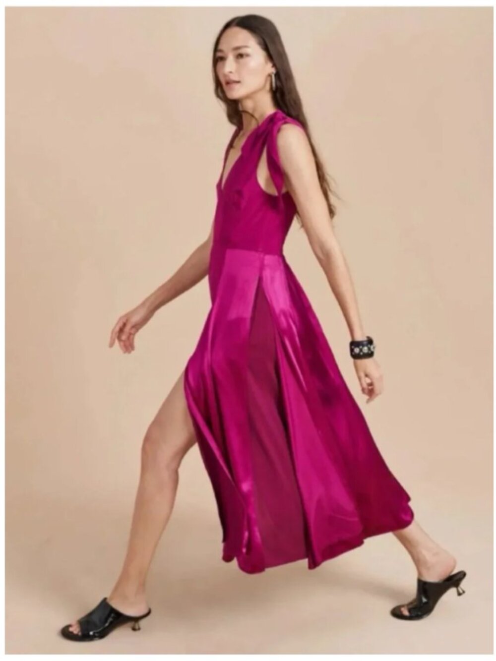 La Ligne Charlotte Tie-Detailed Midi Dress